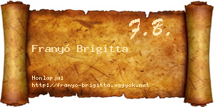 Franyó Brigitta névjegykártya